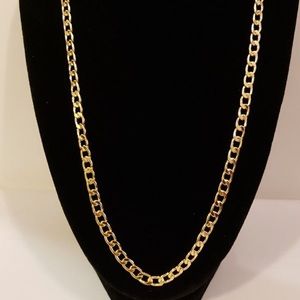 18k Real Gold Plated Curb Chain 22 inch
